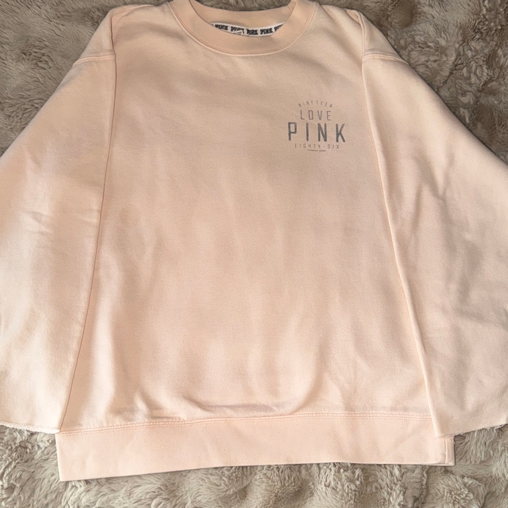 PINK Victoria's Secret Light Pink Crew Neck Sweater